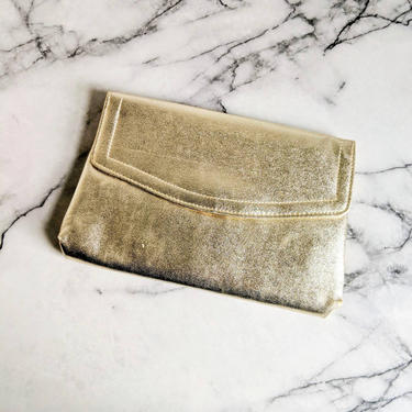 vintage 60's metallic envelope convertible clutch in gold by BetaGoods