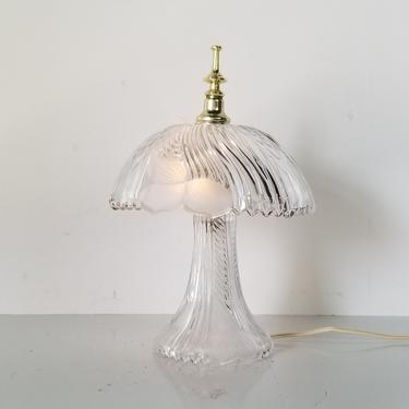 Vintage Dresden Cut Clear Glass Desk / Table Lamp 