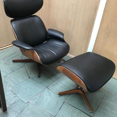 Plycraft Mr. Chair  Lounge Chair and Ottoman - Restored, New Leather 
