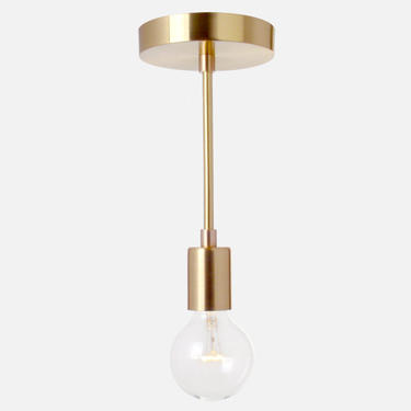 Minimal Short Pendant Light - Solid Brass, Modern, Mid-Century, Industrial, Period Lighting, Vintage 