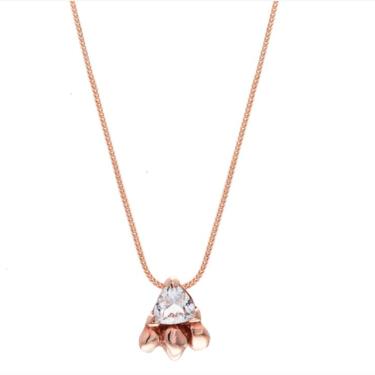 FEATHER SPEAR NECKLACE | ROSE GOLD VERMEIL &amp; HERKIMER DIAMOND