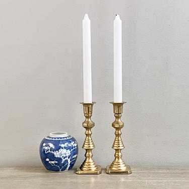 Brass Candlesticks Beehive Style Gold Candle Holders Fall Tableware Mantle Decor 