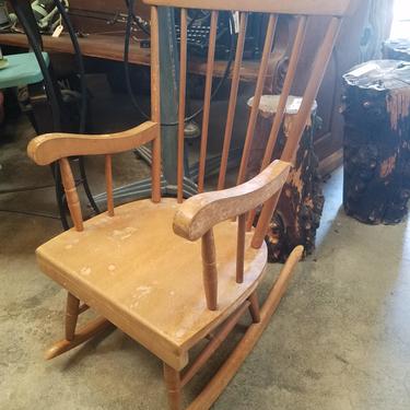 Vintage Childrens Quarter Sawn Oak Rocking  Chair