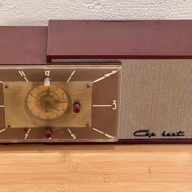 1950 Capehart Clock Radio, Deep Red Mid Century Modern TC20 