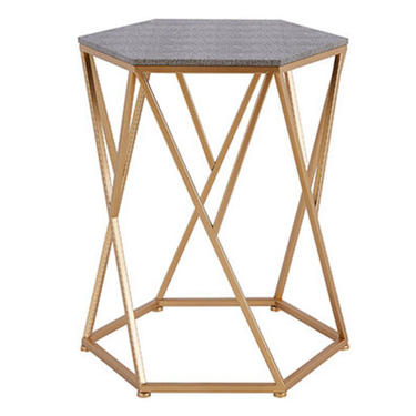 &#8220;Cressa&#8221; End Table in Faux Shagreen