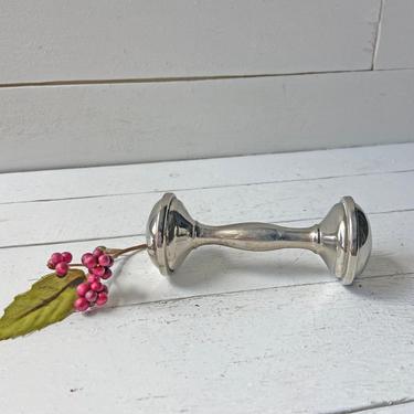 Vintage Silver Baby Rattle, Vintage Baby Toys | Rustic, Farmhouse, Cottagecore Baby Decor, Vintage Baby Room Decor, Baby Shower Gift 