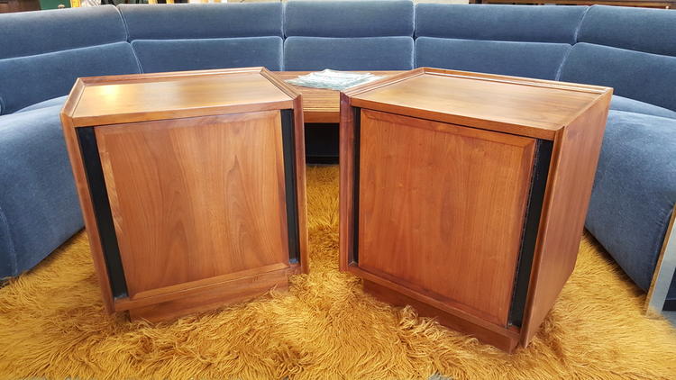 Pair of vintage walnut nightstands by Milo Baughman for Dillingham