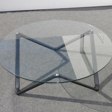 Unique Vintage Contemporary Style Coffee Table Black Wood Frame Glass Top 