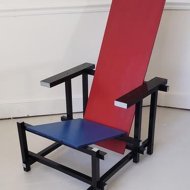 88753814 - RED AND BLUE CHAIR WOOD - REITVELD STYLE - FURNITURE - SIDE CHAIR