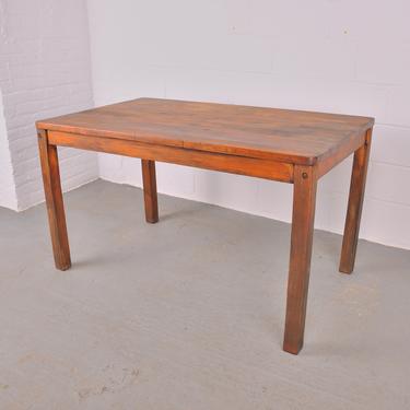 Vintage French Farmhouse Style Pine Rectangular Dining Table 