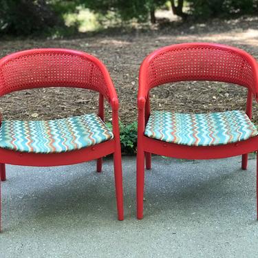 Great pair of Mid Century cane back chairs 