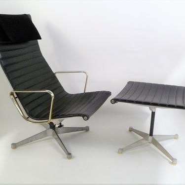Early 1960s Eames Aluminum Group Lounge Chair & Ottoman