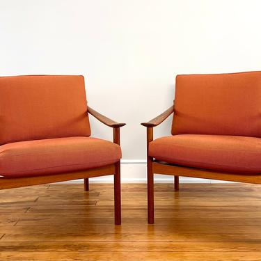 Peter Hvidt for Soborg Møbler Danish Mid Century Modern Teak Lounge Chairs 