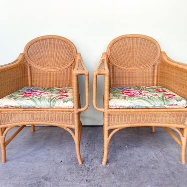 Pair of Wicker Chic Arm Chairs