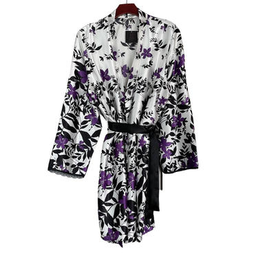 Black and Purple Flower Robe