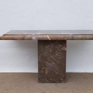1980's Vintage Italian Marble Console Table . 