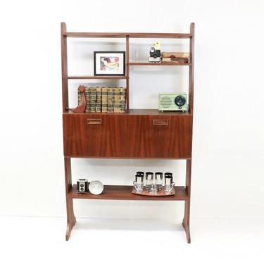 Mid Century Modern bookcase, free standing wall unit 