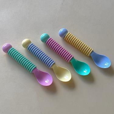 Plastic Pastel Dessert Spoons
