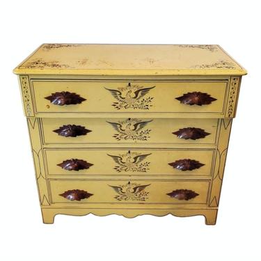Antique American Country Cottage Painted Pine Chest Of Drawers Dresser 