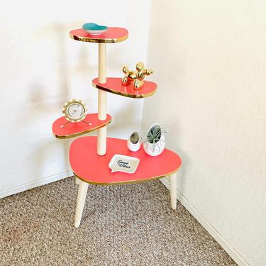 Pink Atomic Tiered Table 