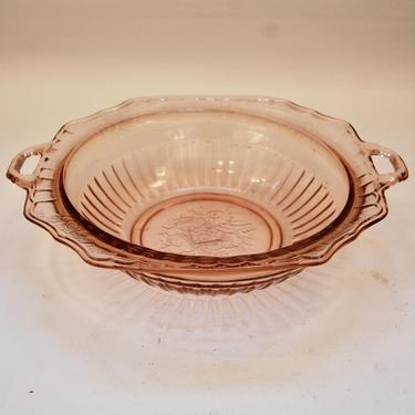Depression Glass, Round Bowl in Pink