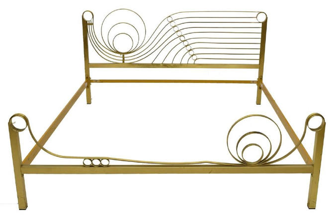 Italian Gold Satin Bronze Modern Mcm, Bed Frames Austin Tx