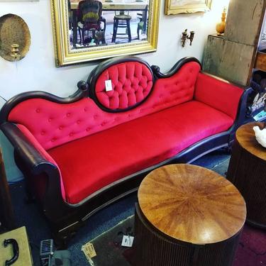 Tufted Red Velvet sofa. $650