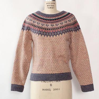 Blueberry Wool Fair Isle Sweater M