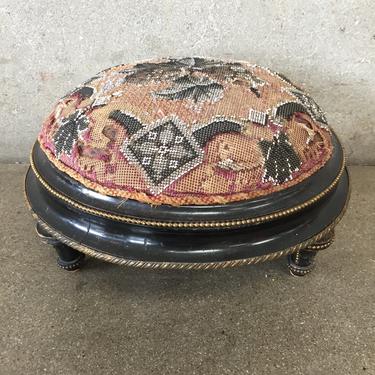 Antique Victorian Hand Braided Foot Stool 2