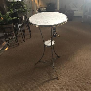 Art Deco Marble and Brass Side Table