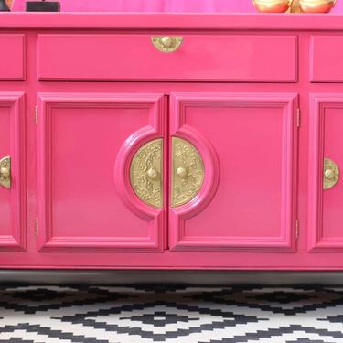 Chinoiserie Buffet painted in Peony Pink 