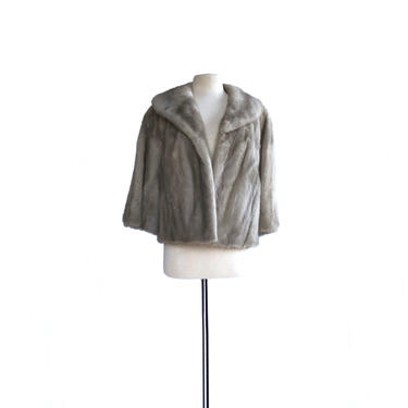 Vintage 60s silver mink jacket I. J. Fox Boston| short box coat 