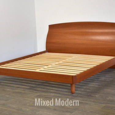 Solid Cherry Modern King Bed 