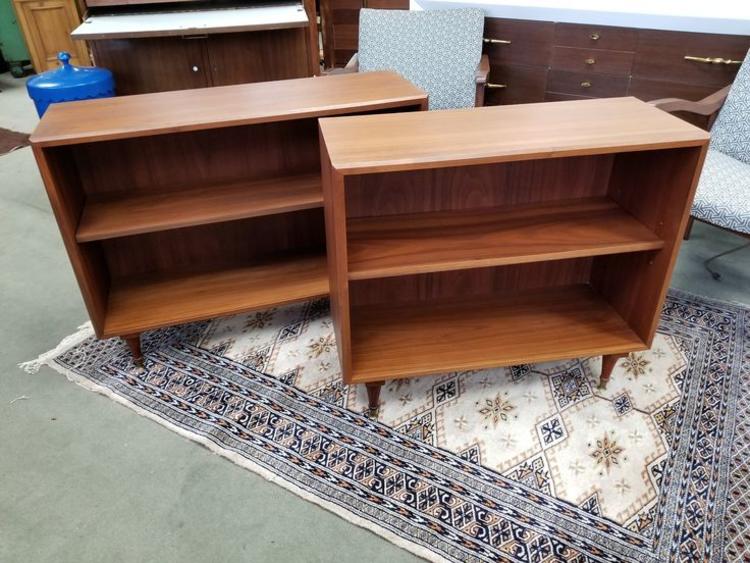 Pair of Mid-Century Modern low bookcases