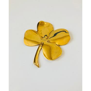 Vintage Lucky Gold 4 Leaf Clover / Shamrock 