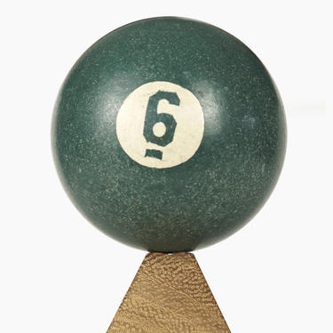 No. 6 Billiard Ball 1 7/8&amp;quot; Vintage Pool Ball Six VI Bottle Green Color 