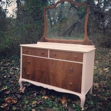 Re-imagined antique dresser. 47.5" width. 23" depth. 70" height.  $450