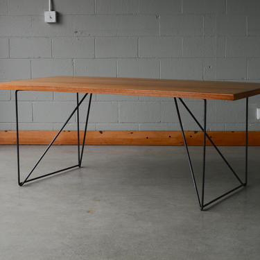 Mid-Century Modern Luther Conover Dining Table or Desk Mahogany and Steel 