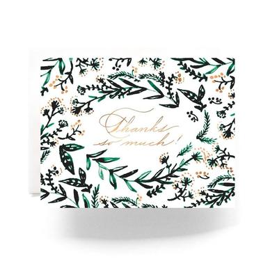 Emerald Wreath Thank You Card, Box Set of 8