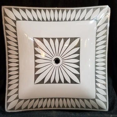 Square Mid Century Flush Mount Ceiling Light Shade 11.75 x 11.75 As Is