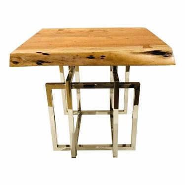 Mid-Century Modern Style Live Edge Wood End Table 2