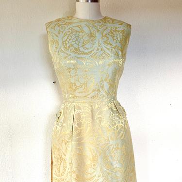 1950’s Gold brocade cocktail dress 