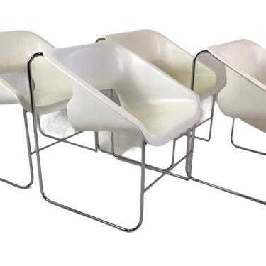Artopex Set of 4 Lotus Series Space Age Modern Lounge Chairs Designed by Paul Boulva for the 1976 Montreal Olympics Canada (Set #2)