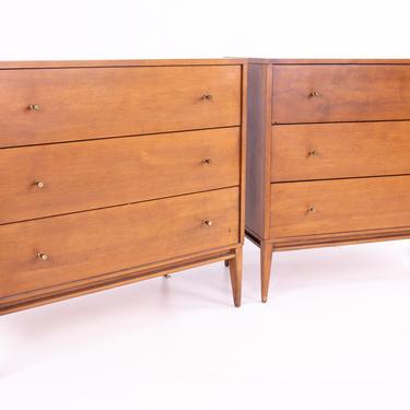 Paul McCobb for Planner Group Mid Century Maple 3 Drawer Nightstands Dressers Chests - Pair - mcm 