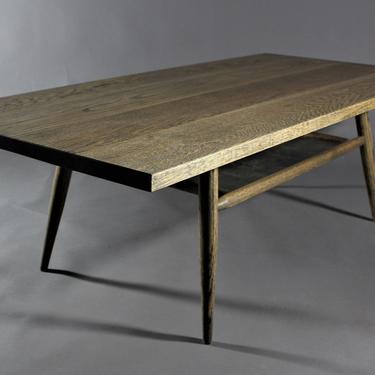 Paul McCobb style coffee table with shelf white oak with distressed finish in stock Please contact for shipping quote 