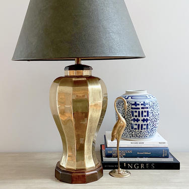 Brass Table Lamp Frederick Cooper Large Ginger Jar Style End Table Lamp 