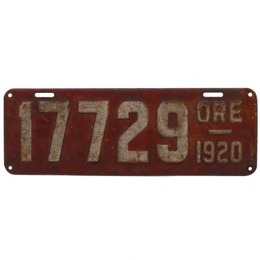 1920 Red Oregon License Plate