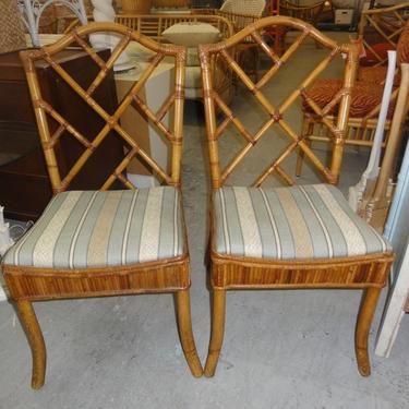 Pair of Bamboo Chippendale Chairs