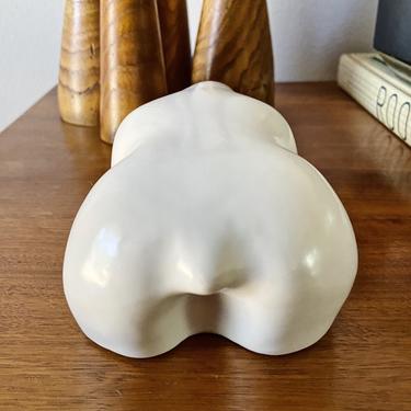 Scarce Lotte Bostlund Fatty Bear Sculpture  Object Mid century Danish White Ceramic Canada Polar Signed 