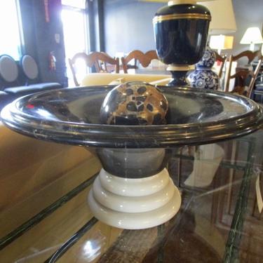 LARGE MARBLE BOWL WITH MARBLE SPHERE